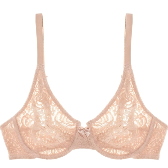 WACOAL 32D Underwire Bra Halo Lace Convertible Underwire Natural Nude - Picture 6 of 9
